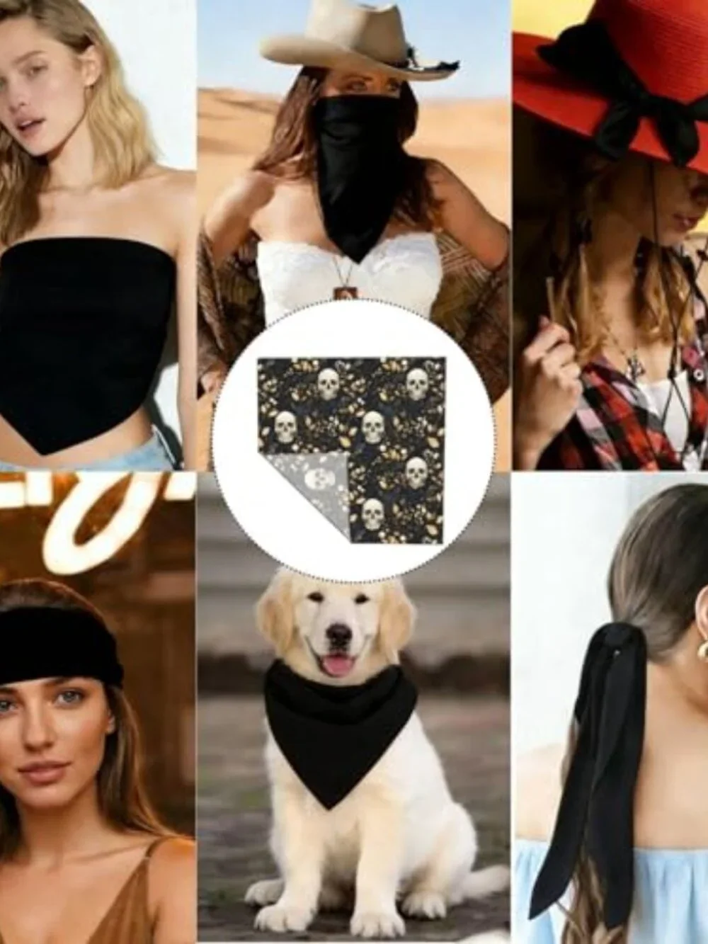 Silk Satin Square Fashion Scarf, Hair Wrap & Handbag Accessory, Neckerchief